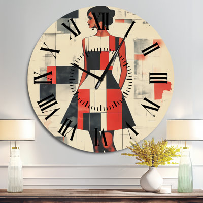 Mod Dress in Graphic Rhythm - Retro Large Metal Wall Clock