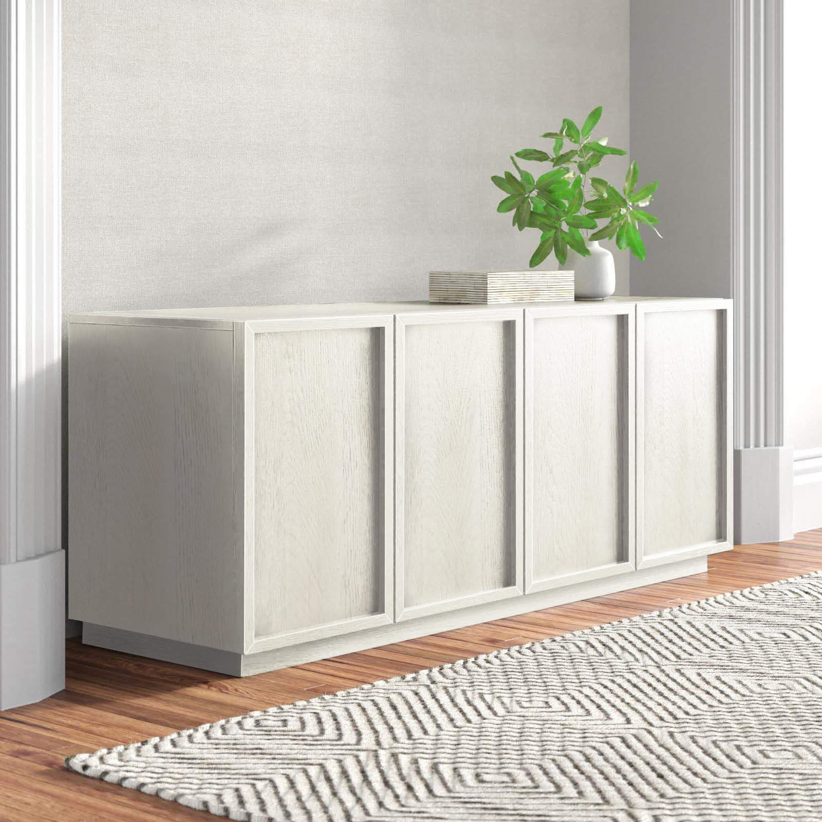 Hudson 58" TV Stand, White Wash