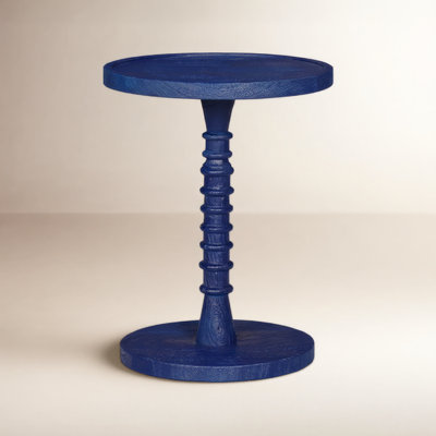 Madeline Threaded Drink Table Navy Blue