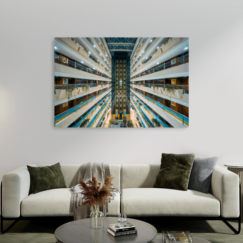 «Grand Hotel Atrium», impression d'art urbain élégant, H 40 po x l 60 po