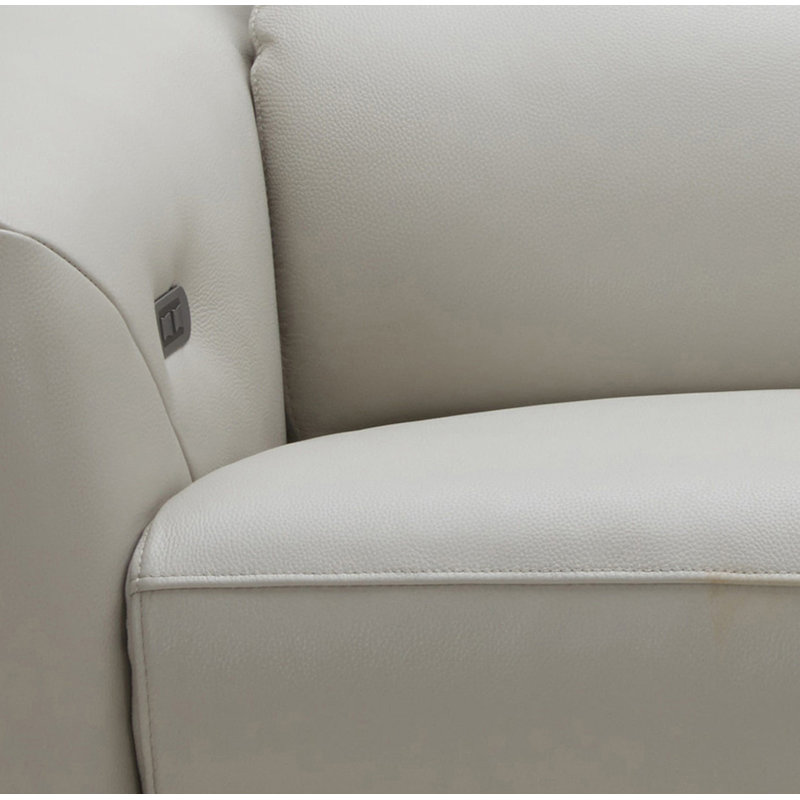 Causeuse Milan en finition caramel, Gris clair
