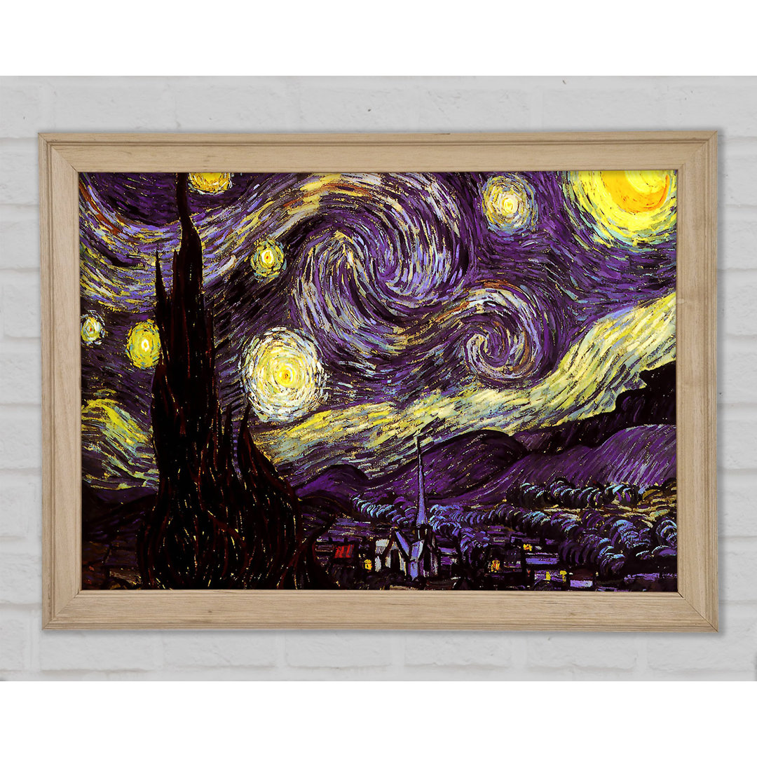 Sternennacht von Vincent Van Gogh - Einzelne Bilderrahmen Kunstdrucke