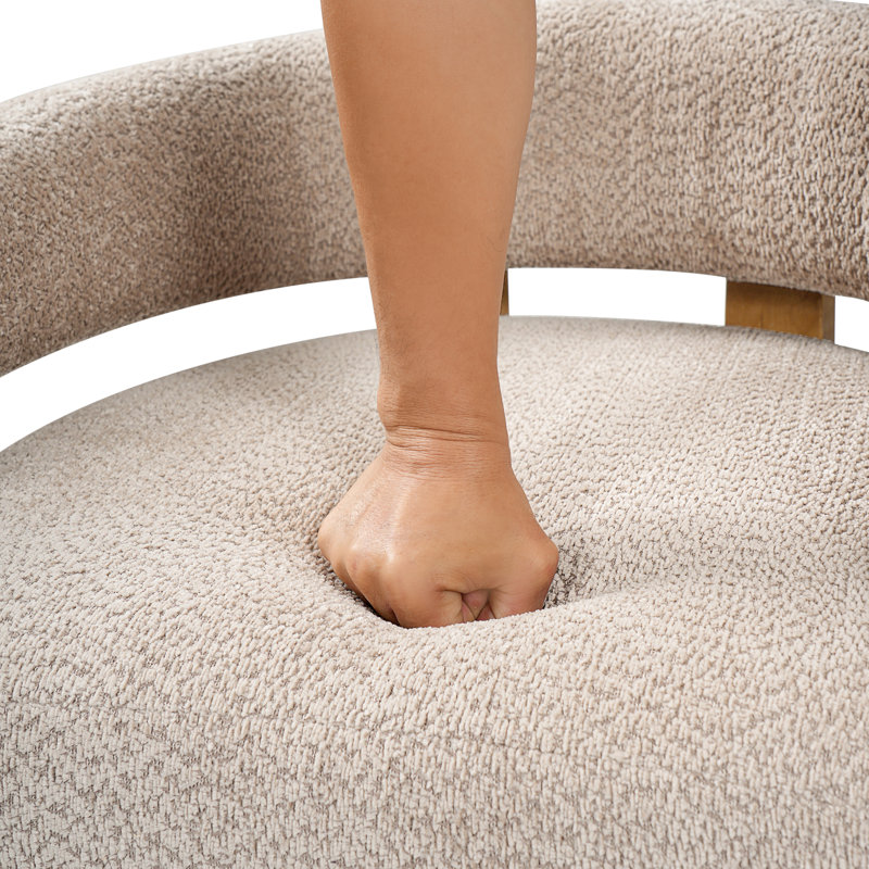 Fauteuil demi-tonneau Garrison, 2, Light Taupe Boucle