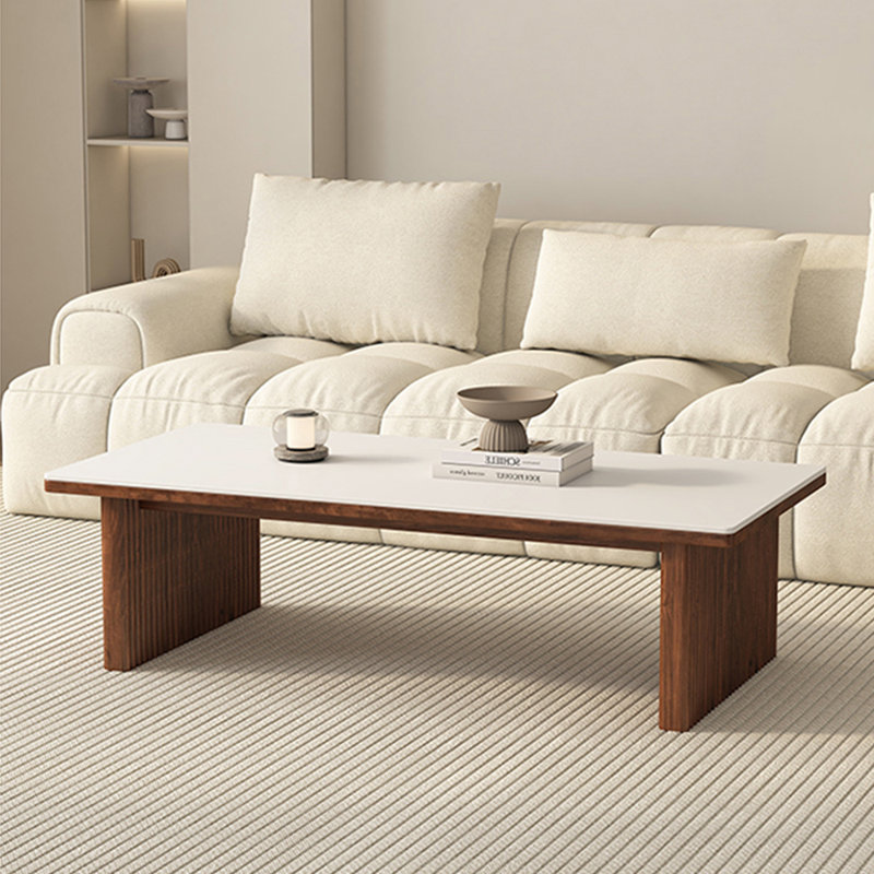 Table basse moderne de style nordique minimaliste, Brun, H 13,8 po x L 39,4 po x l 19,7 po