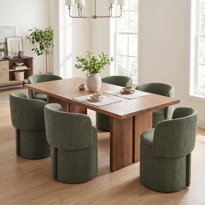 Upholstered Dining Chair, Green, Green