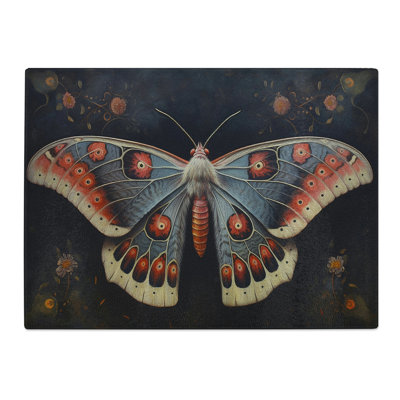 Moth Hard Edge  Glass Chopping Board
