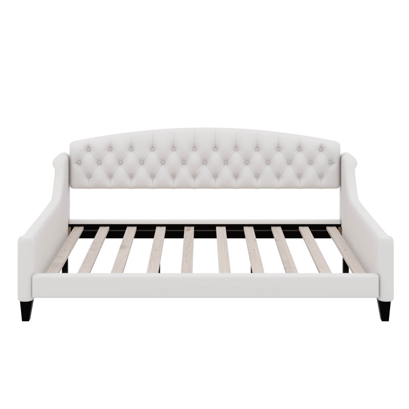 Full Size Modern Luxury Tufted Button Daybed, Beige