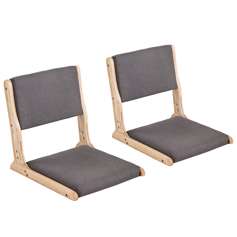 Chaise de sol pliable Tatami, Gris foncé / naturel, 2