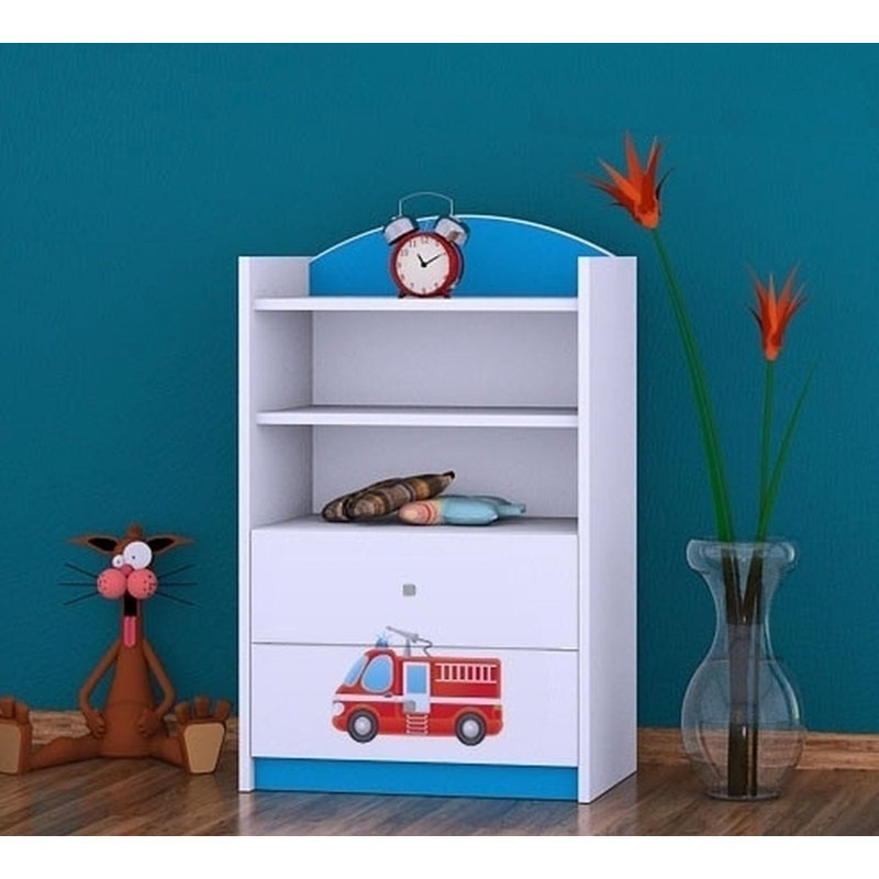 Lena 96cm H X 60cm W Transportation Kids Cube, Blue