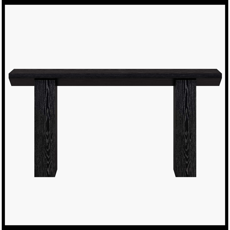 Console 63 po, canapé long en bois