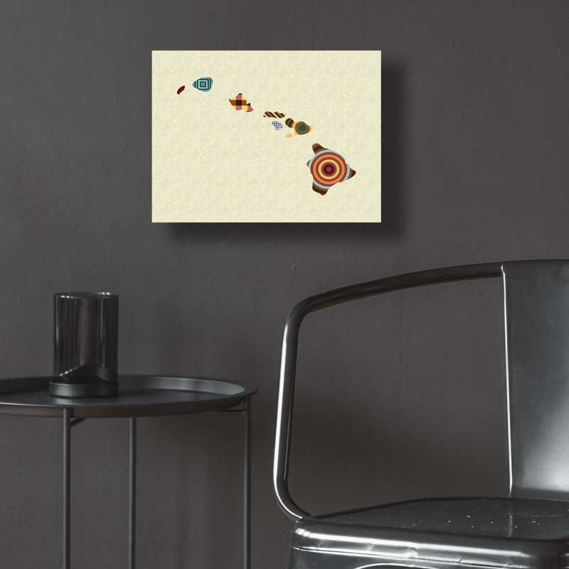 «Hawaii State Map» par Lanre Adefioyue, H 12 po x l 16 po x P 0,13 po