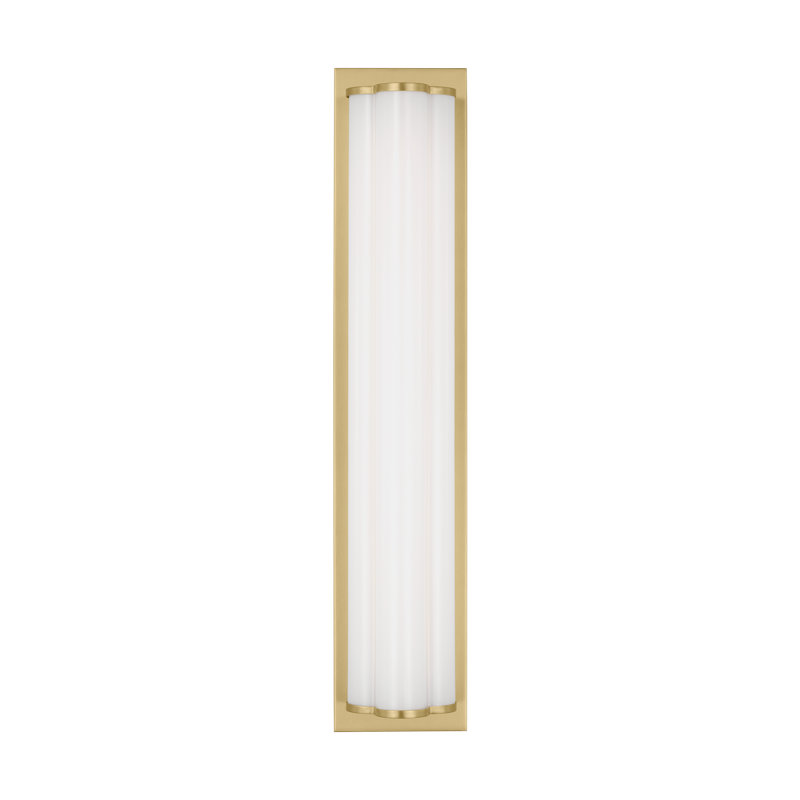 Burnished Brass and Milk Glass Dimmable LED Vanity Light