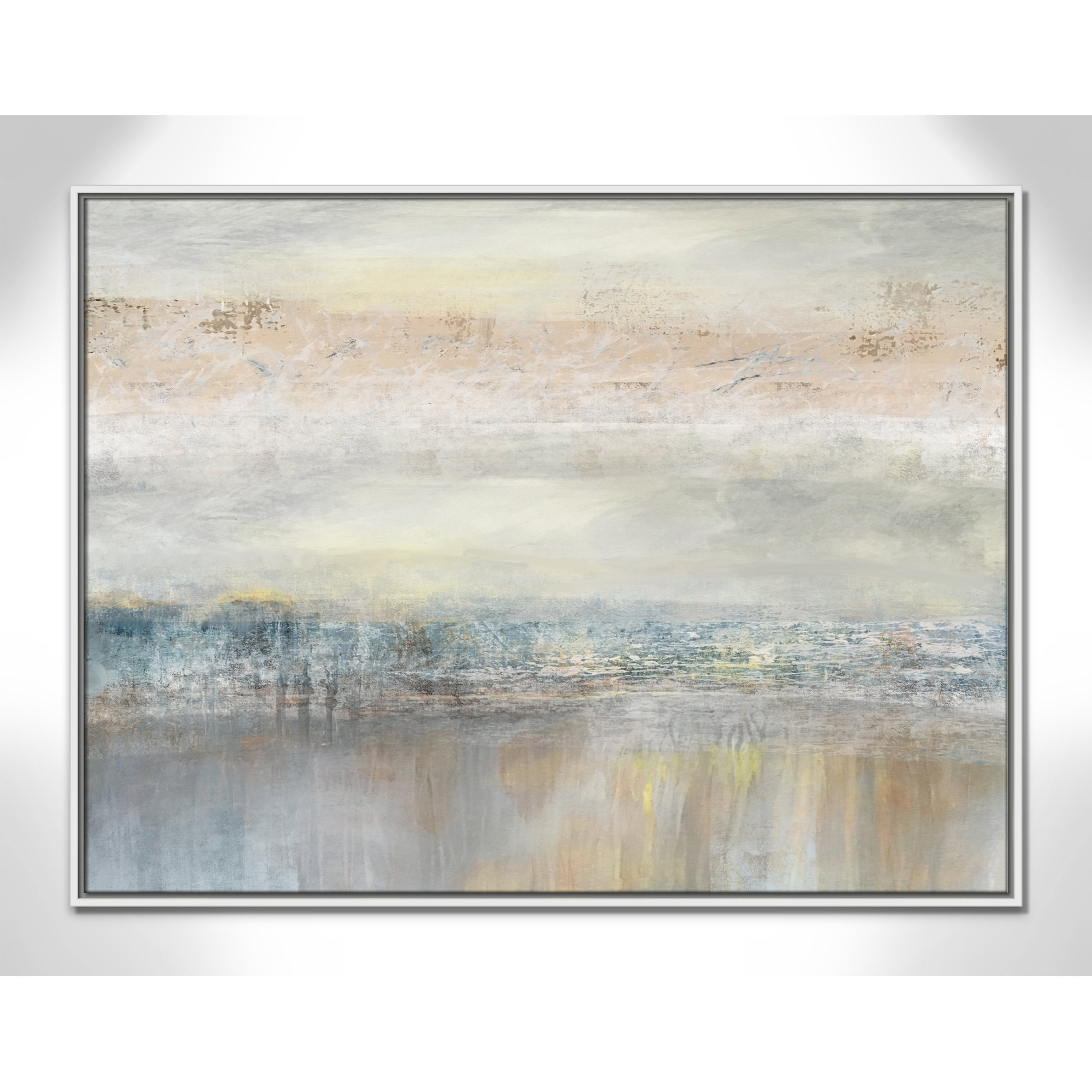 From A Distance by Nan - Painting Print, 31.5" H x 41.5" W, Picture Framed Canvas, Black