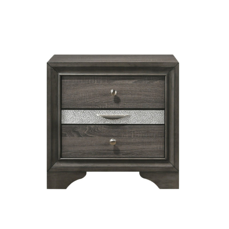 2 tiroirs et 1 table de chevet à bijoux, Grey