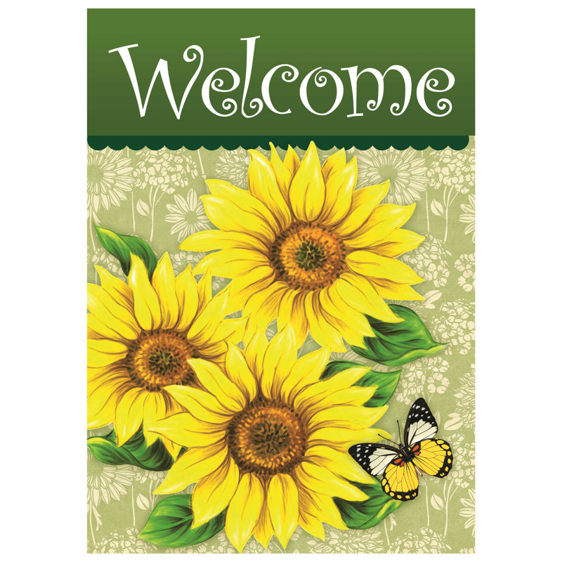 Drapeau de jardin 12,5 po x 18 po Welcome