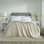 Couverture 100% coton Janiya, couverture légère réversible 350 g / m², couverture toutes saisons respirante, jeté lavable à la machine, taille double / grand, avoine