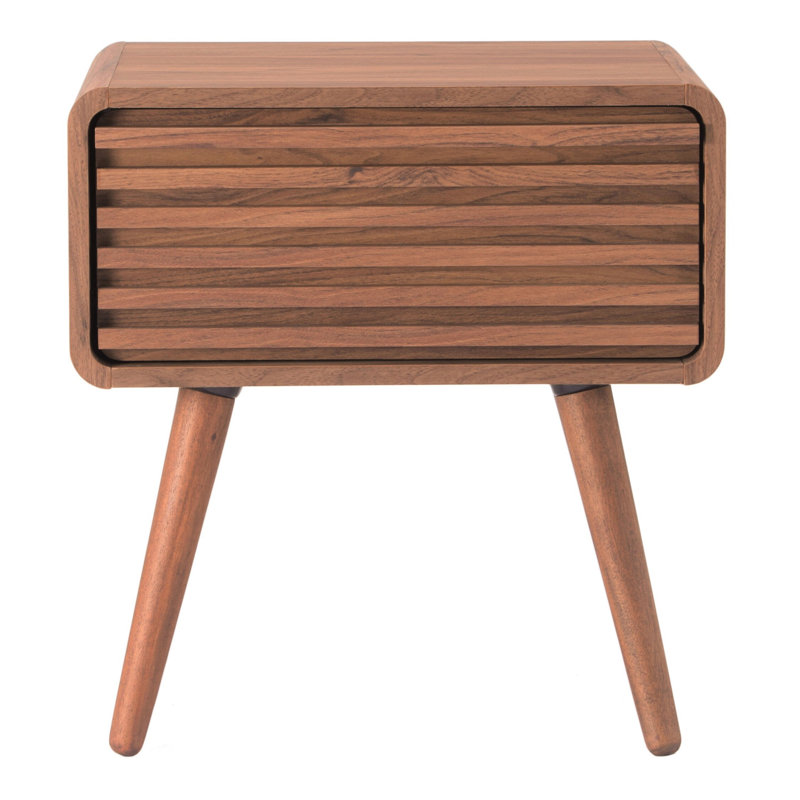 Bria End Table with Storage, Walnut
