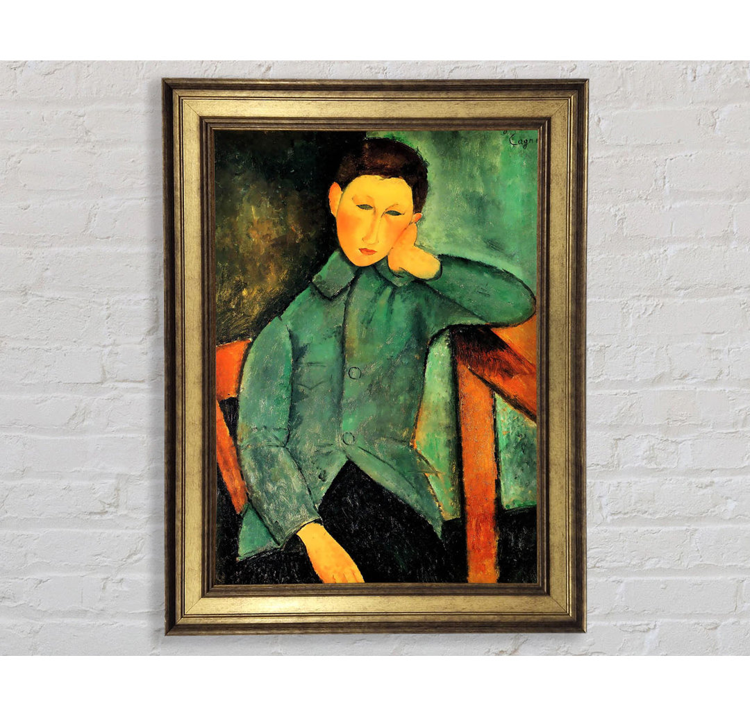 Modigliani Junge in blauer Jacke - Einzelner Bilderrahmen Kunstdrucke