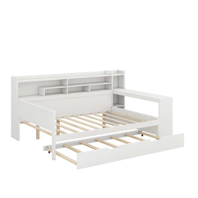 Daybed with Trundle Bed, Full / Double, Antique White