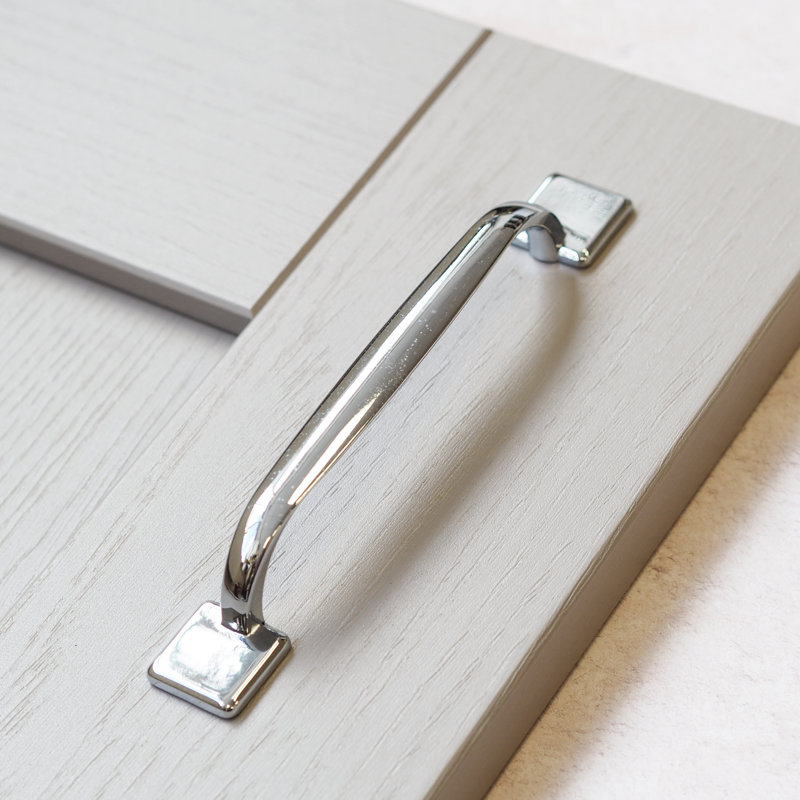 128mm Polished Chrome Square Foot Cabinet Handle