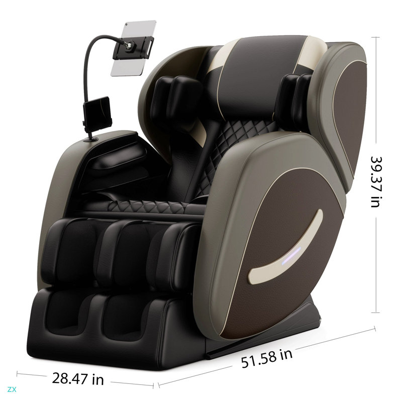 Massage Chair Recliner With Zero Gravity With Full Body Air Pressure, Gray