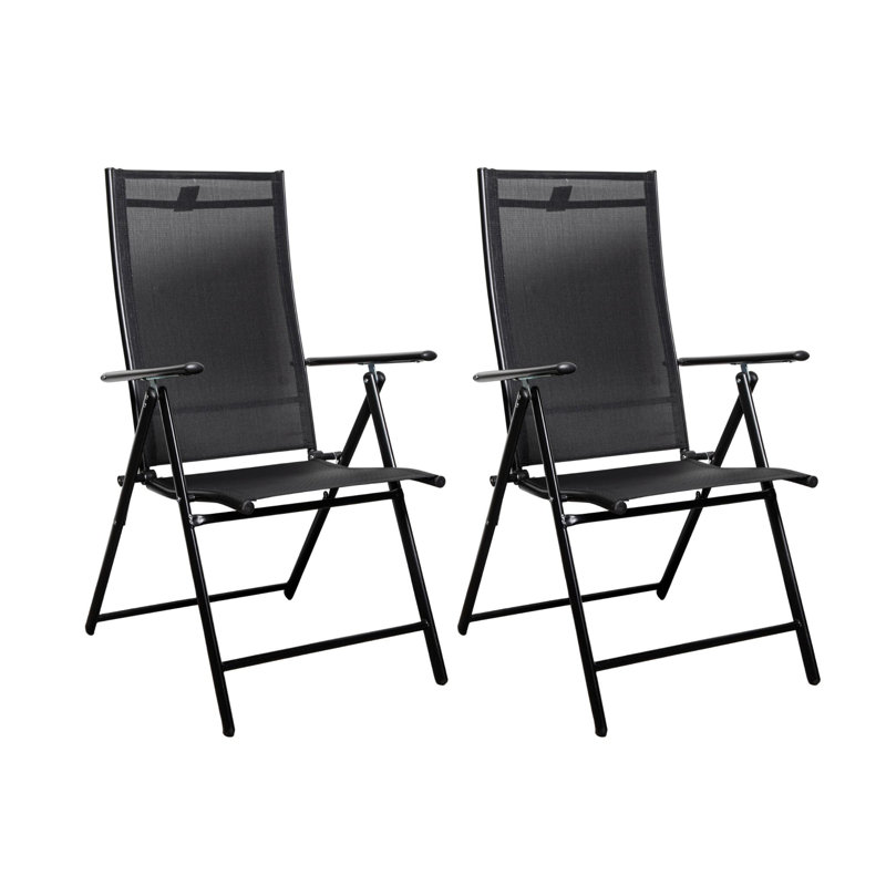 Foldable Outdoor Patio Dining Armchair, Black