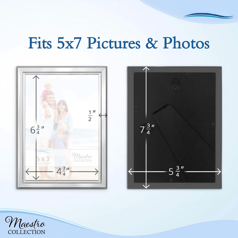 5x7 Picture Frames Set (Silver, 12 Pack), Classy Contemporary Style