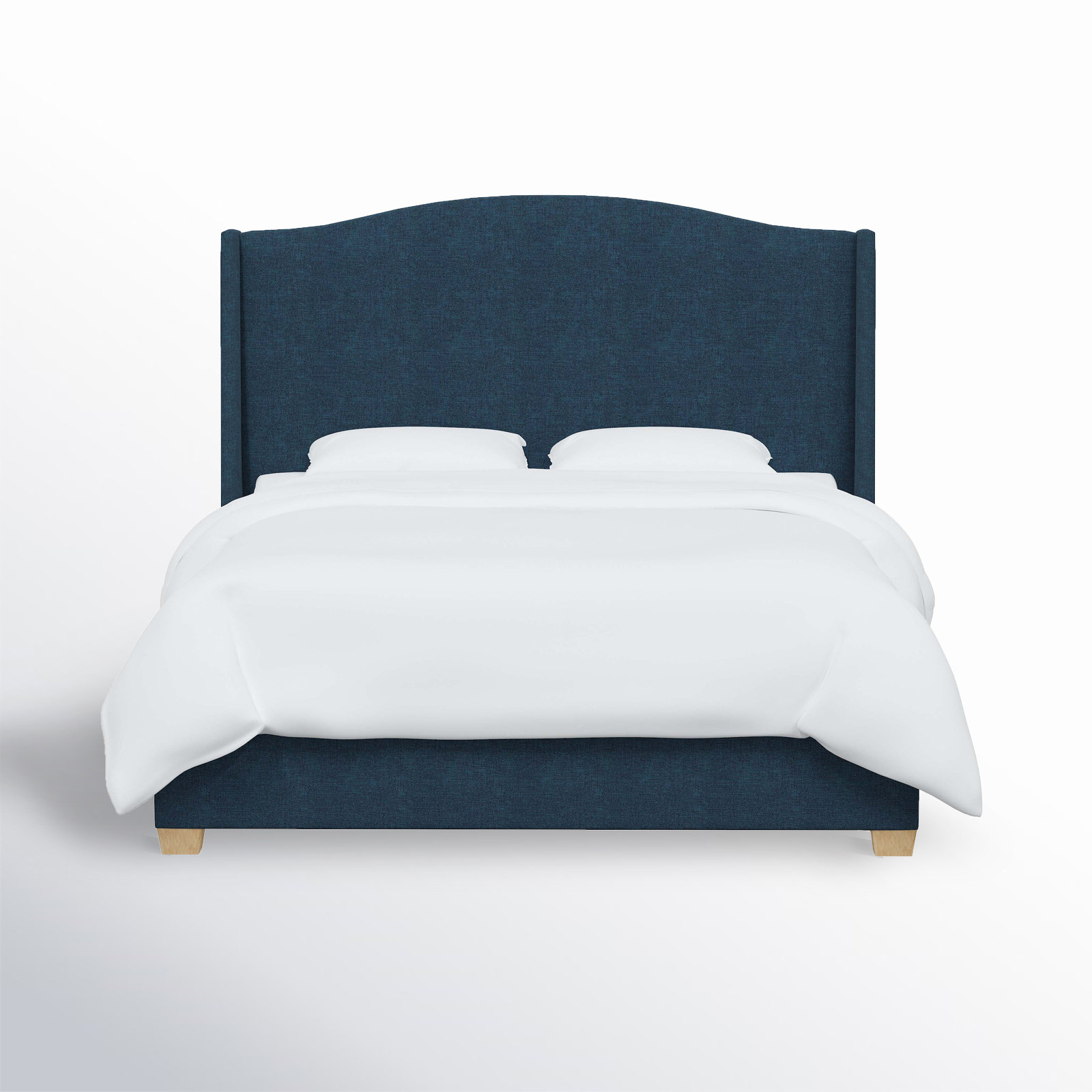 Allis Wingback Platform Bed, Queen, Zuma Navy Textured Linen