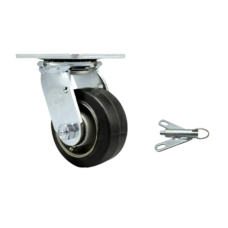 Rubber on Aluminum Caster with Ball Bearing and Swivel Lock
