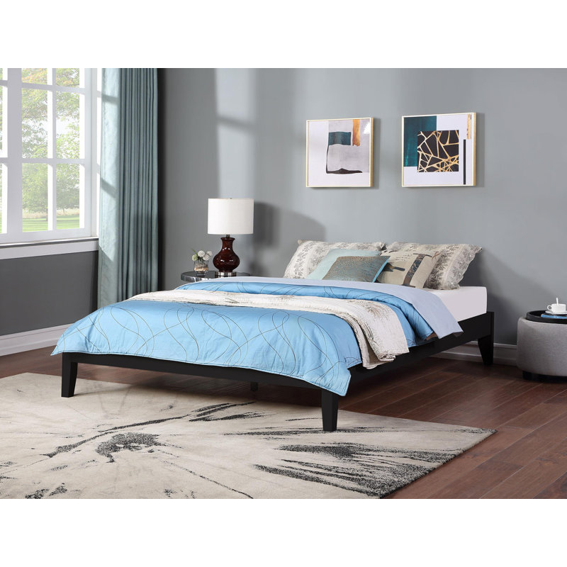 Moscaritolo Wood Platform Bed, Queen, Black