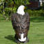 Grande statue de jardin aigle à tête blanche, sculpture d'aigle américain peinte à la main pour un décor patriotique intérieur et extérieur