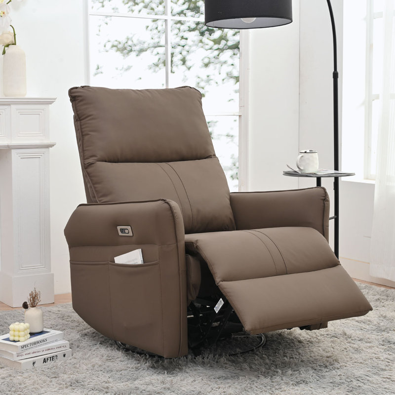 Fauteuil inclinable électrique à bascule, Brun