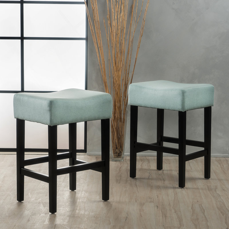 Tabouret de comptoir Zuma Kd, Tissu bleu clair