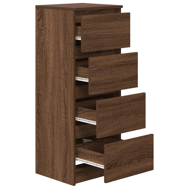 Sideboard 37.5X35x99 Cm Engineered Wood, Brown Oak