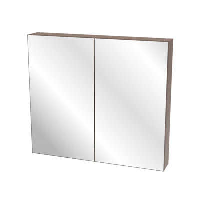 Armoire pour miroir de salle de bain 32 po x 28 po, miroir de salle de bain mural avec espace de rangement, cadre en alliage d'aluminium, jaune + corail