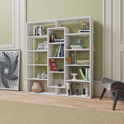 Angelien 53.43'' H x 49.21'' W Geometric Bookcase