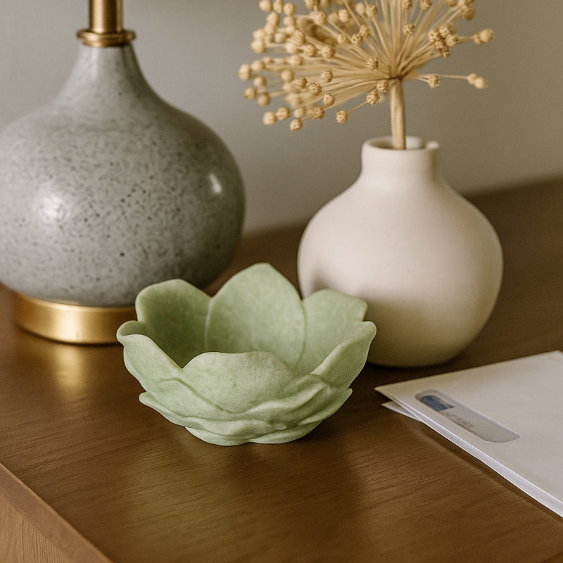 Handmade Resin Decorative Bowl, Green