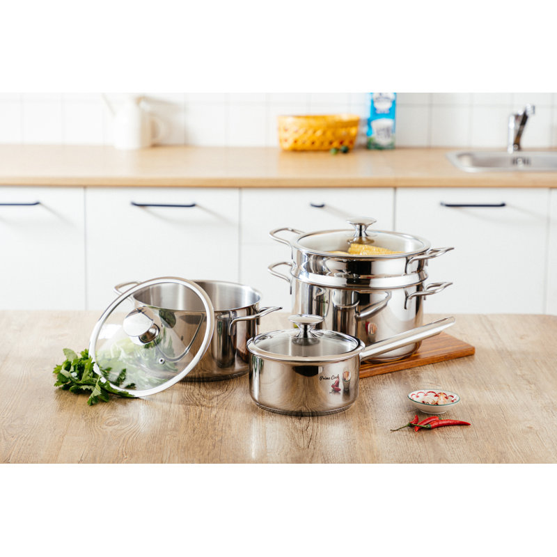9.0 QT Stainless Steel Steamer Pot with Basket Insert