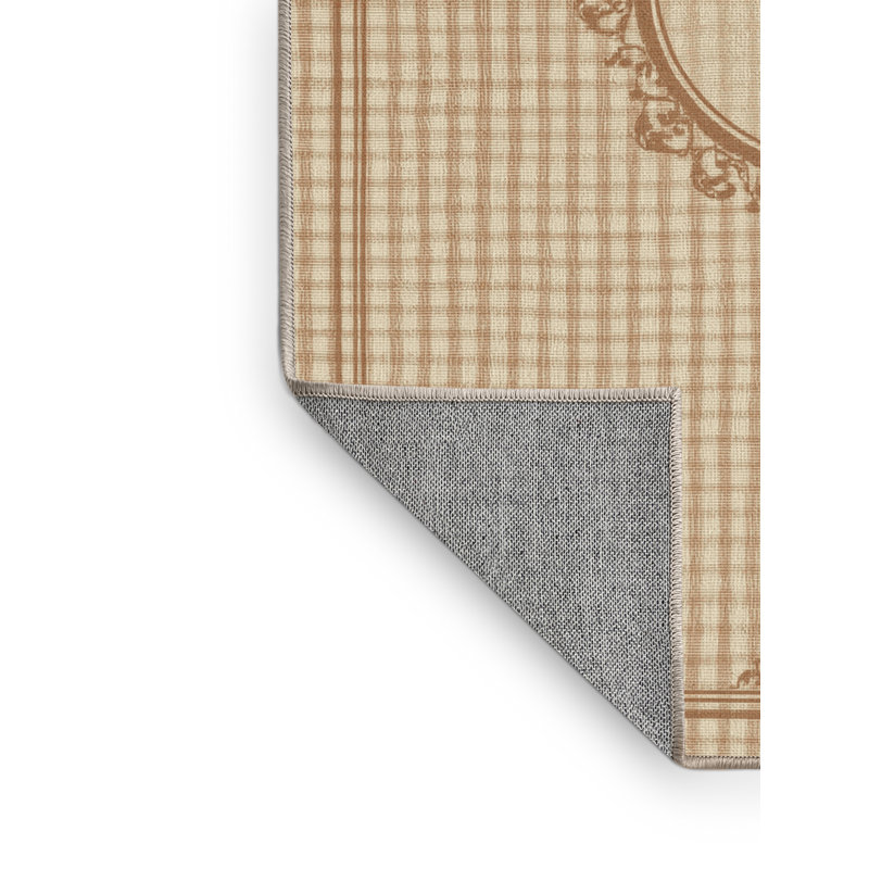 Machine Washable Alexa Thanksgiving Modern & Contemporary Abstract Rug in Beige – Beige Binding, 2x4