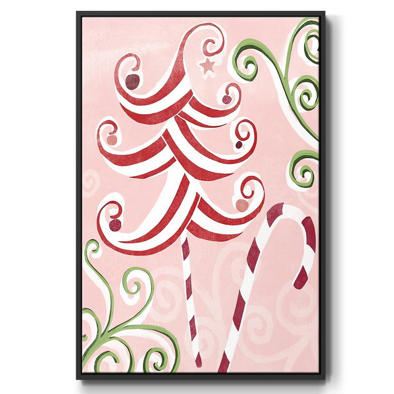 «Candy Cane Holiday I», reproduction sur toile, Noir, H 25 po x l 17 po x P 1,5 po