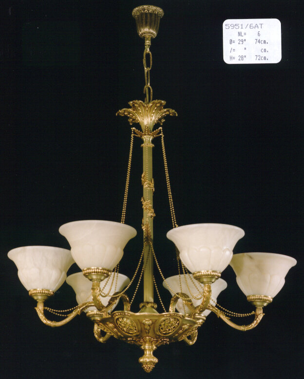 Cowie 6 - Light Shaded Chandelier, Antique Silver