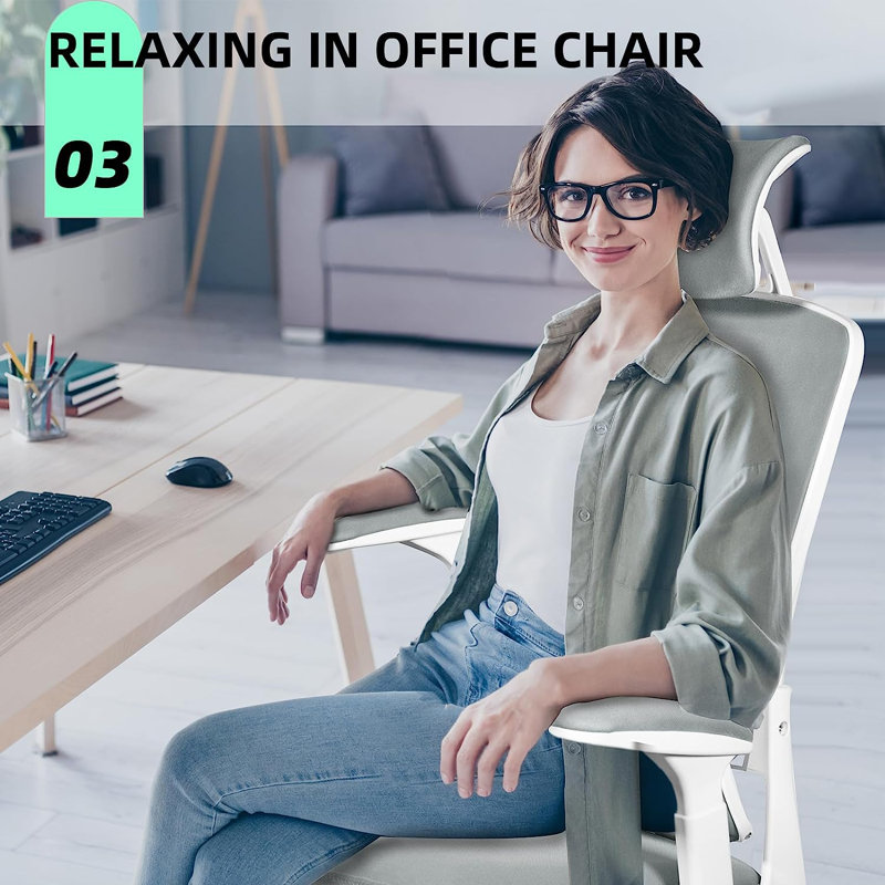 Chaise de bureau en filet, Blanc