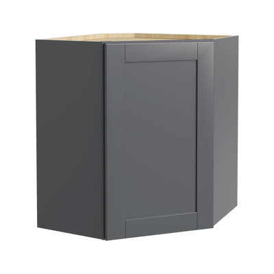 Gallery Now 24 W x 12 D x 30 H Ready-to-Assemble MDF Shaker Corner Wall Cabinet in Onyx