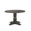 Table de salle à manger ronde grise patinée, piédestal simple avec colonne Empire de 14 po, placage de chêne noueux et surface, profondeur de 47 po, largeur, hauteur de 36 po, 99 lb, colonne en bois complémentaire à fixe