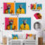Popart iconic chat en costume I - chat ensemble de 2 reproductions d'art en métal-449624425
