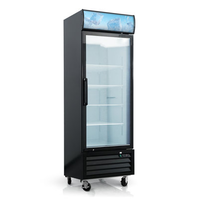 Gio 19.3 Cu Ft Glass Door Upright Freezer with LED Top Panel, Digital Temperature Control and Swing Door