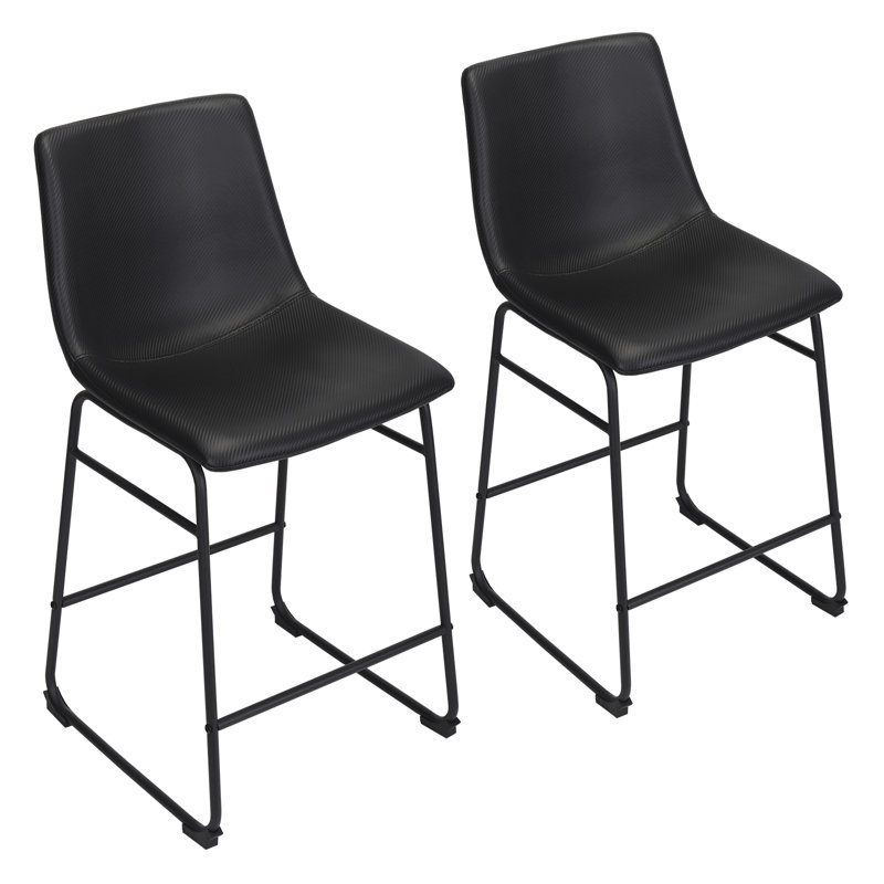 Madbury Upholstered Counter Stool, Black