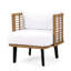 Fauteuil club d'extérieur moderne - Structure en bois et bois avec pieds en tissu