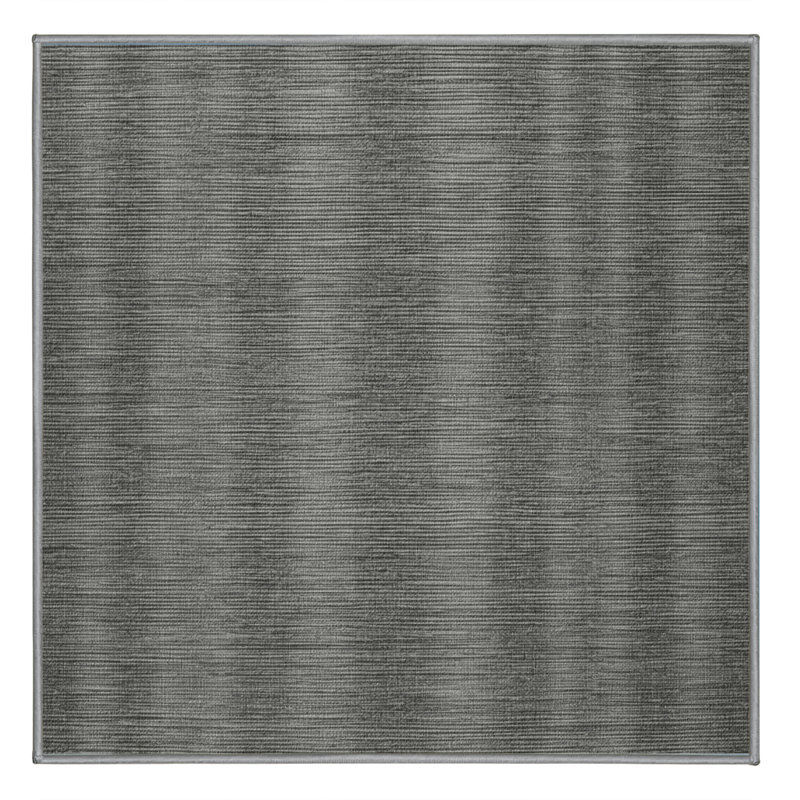 Machine Washable Solid Gray Area Rug, Square 3'