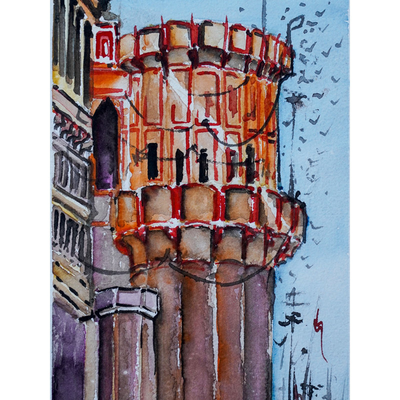 Gange Mahal Ghat | Aquarelle, belle peinture | Par Shiva Pandey